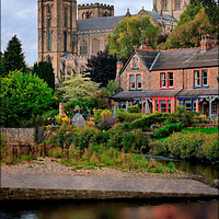 Buy canvas prints of "River Ure and Ripon Cathedral" by ROS RIDLEY