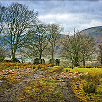 Buy canvas prints of "Pathway to the mountains" by ROS RIDLEY