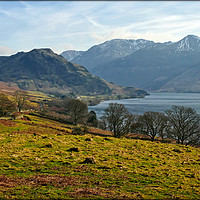 Buy canvas prints of "Late afternoon across Crummock Water" by ROS RIDLEY
