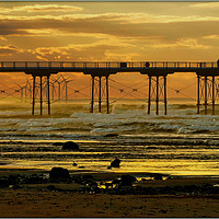 Buy canvas prints of "Saltburn Sunset 2" by ROS RIDLEY