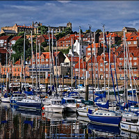 Buy canvas prints of "Whitby Marina reflections 2" by ROS RIDLEY