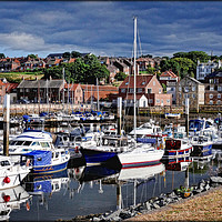 Buy canvas prints of "Whitby Marina Reflections 3" by ROS RIDLEY