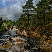 Buy canvas prints of "Dramatic light at Low Force waterfalls" by ROS RIDLEY
