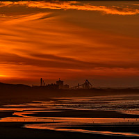 Buy canvas prints of "Bronze Sunset over Saltburn" by ROS RIDLEY