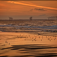 Buy canvas prints of "Bronze sunset at Saltburn " by ROS RIDLEY
