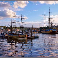 Buy canvas prints of "Evening light on Whitby Endeavour" by ROS RIDLEY