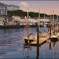 Buy canvas prints of "Evening Light on Whitby Harbour" by ROS RIDLEY