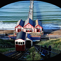 Buy canvas prints of "Bird's Eye View Saltburn" by ROS RIDLEY