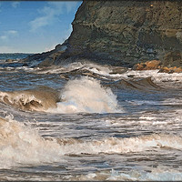 Buy canvas prints of Sea and rock by ROS RIDLEY