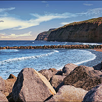 Buy canvas prints of "Evening light Skinningrove" by ROS RIDLEY