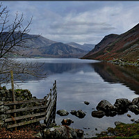 Buy canvas prints of "Morning mists lift across Ennerdale Water" by ROS RIDLEY