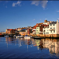 Buy canvas prints of "Blue sky Reflections at Whitby" by ROS RIDLEY