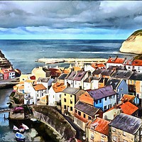 Buy canvas prints of "Staithes" by ROS RIDLEY