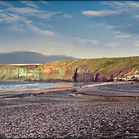 Buy canvas prints of "Evening Light across Huntcliff" by ROS RIDLEY