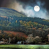 Buy canvas prints of "It was a frosty moonlit night across the mountain by ROS RIDLEY
