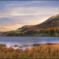 Buy canvas prints of "Golden hour at Loweswater lake" by ROS RIDLEY