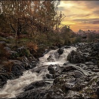Buy canvas prints of "Waterfall Ashness Bridge" by ROS RIDLEY