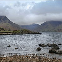 Buy canvas prints of "Stormy waves on Wastwater" by ROS RIDLEY