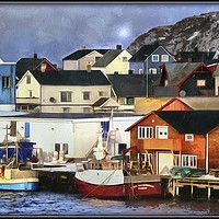 Buy canvas prints of "Harbour at Vardo Norway" by ROS RIDLEY