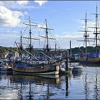 Buy canvas prints of "Whitby ships" by ROS RIDLEY