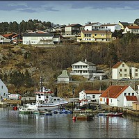 Buy canvas prints of "Harbour at Kristiansund" by ROS RIDLEY