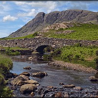 Buy canvas prints of "Stone bridge across stream" by ROS RIDLEY