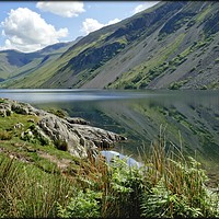 Buy canvas prints of "Foxglove and reflections at Wastwater 2" by ROS RIDLEY