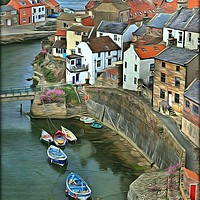 Buy canvas prints of "Painterly Staithes" by ROS RIDLEY