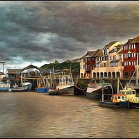 Buy canvas prints of "Dramatic skies over Maryport harbour" by ROS RIDLEY