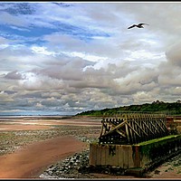 Buy canvas prints of "Evening light Maryport beach" by ROS RIDLEY