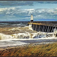 Buy canvas prints of "Stormy seas at Maryport" by ROS RIDLEY