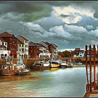 Buy canvas prints of "Storm clouds gather over Maryport harbour" by ROS RIDLEY