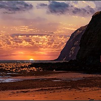 Buy canvas prints of "Skinningrove Sunrise" by ROS RIDLEY