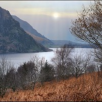 Buy canvas prints of "Autumn mists at Ennerdale water" by ROS RIDLEY