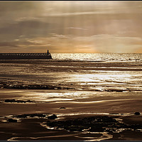 Buy canvas prints of "Sepia sunset at Maryport" by ROS RIDLEY