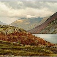 Buy canvas prints of "Swirling clouds over Wastwater" by ROS RIDLEY