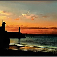 Buy canvas prints of "Sunset at Whitehaven" by ROS RIDLEY