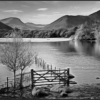 Buy canvas prints of "B & W across Derwentwater" by ROS RIDLEY