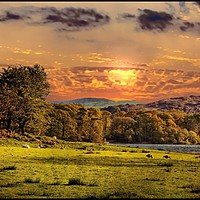 Buy canvas prints of "Evening light near Coniston" by ROS RIDLEY