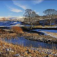 Buy canvas prints of Blue sky reflections on snow by ROS RIDLEY