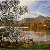 Buy canvas prints of "trees by a breezy lake " by ROS RIDLEY