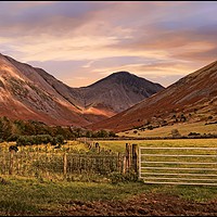 Buy canvas prints of "Golden hour across the mountains" by ROS RIDLEY