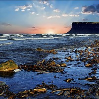 Buy canvas prints of "Evening on Saltburn beach" by ROS RIDLEY