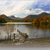 Buy canvas prints of "Autumn across Lake Derwentwater" by ROS RIDLEY