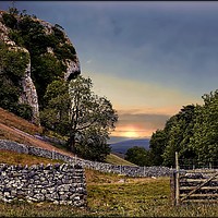 Buy canvas prints of "Evening light at Kilnsey Crag" by ROS RIDLEY