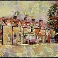 Buy canvas prints of "Colourful Cottages" by ROS RIDLEY