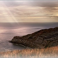 Buy canvas prints of "Rays across the rocks " by ROS RIDLEY