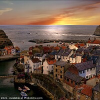 Buy canvas prints of "Lighting up Staithes" by ROS RIDLEY