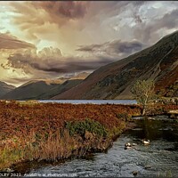 Buy canvas prints of Sunshine and storm clouds at Wastwater by ROS RIDLEY
