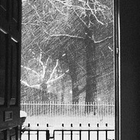 Buy canvas prints of  Winter view from a London doorway by Tony Maher